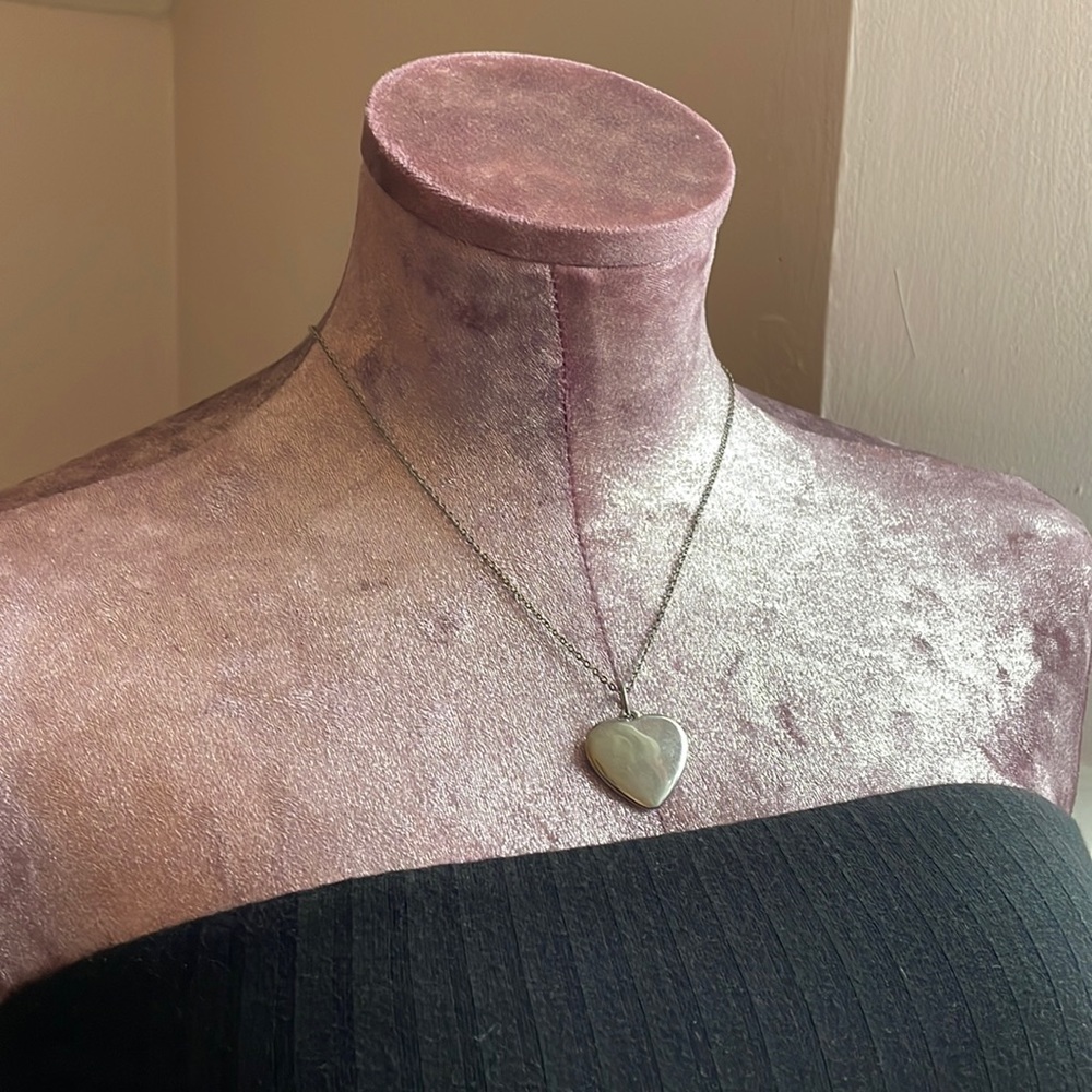Silver Heart Charm necklace‎